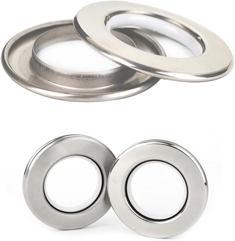 Kuasting Curtain Grommets Stainless Steel Eyelet Diameter Curtain Rings Metal Rings Inner Diameter 1-9/16 inch Roman Ring Grommet Curtains Set of 20 (20) - Image 1